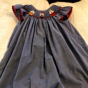 Smocked sailboats dress